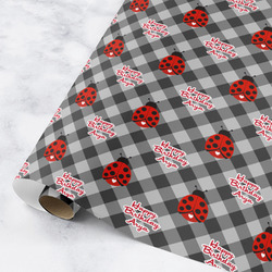 Ladybugs & Gingham Wrapping Paper Roll - Large (Personalized)