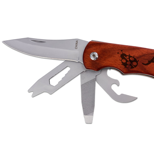 Ladybugs & Gingham Wrench Multi-tool - DETAIL (knife end)