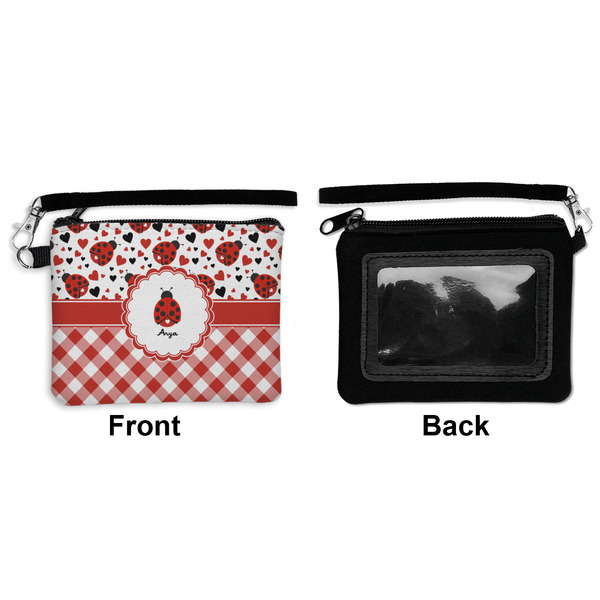 Ladybugs & Gingham Wristlet ID Cases - Front & Back