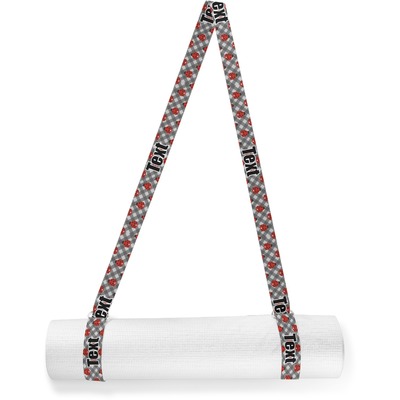 Ladybugs & Gingham Yoga Mat Strap (Personalized)