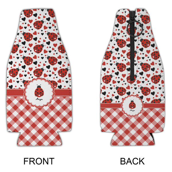Ladybugs & Gingham Zipper Bottle Cooler - APPROVAL