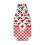 Ladybugs & Gingham Zipper Bottle Cooler (Personalized)