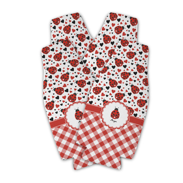 Ladybugs & Gingham Zipper Bottle Cooler - Set of 4 - PARENT MAIN (flat)