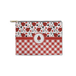 Ladybugs & Gingham Zipper Pouch - Small - 8.5"x6" (Personalized)