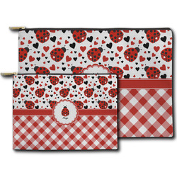 Ladybugs & Gingham Zipper Pouch (Personalized)
