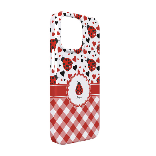 Custom Ladybugs & Gingham iPhone Case - Plastic - iPhone 13 (Personalized)