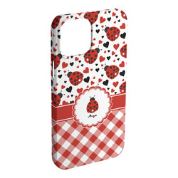 Ladybugs & Gingham iPhone Case - Plastic - iPhone 15 Plus (Personalized)