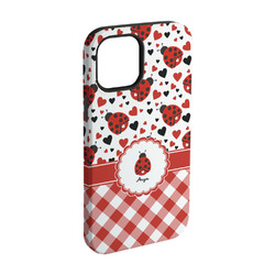 Ladybugs & Gingham iPhone Case - Rubber Lined - iPhone 15 Pro (Personalized)
