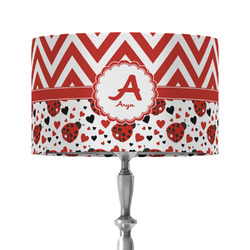 Ladybugs & Chevron 12" Drum Lamp Shade - Fabric (Personalized)