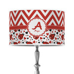 Ladybugs & Chevron 12" Drum Lamp Shade - Poly-film (Personalized)