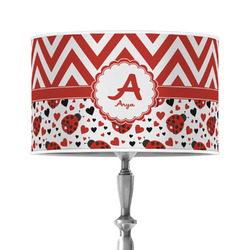 Ladybugs & Chevron 12" Drum Lamp Shade - Poly-film (Personalized)