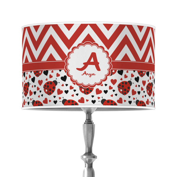 Custom Ladybugs & Chevron 12" Drum Lamp Shade - Poly-film (Personalized)