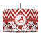 Ladybugs & Chevron 12" Drum Pendant Lamp - Fabric (Personalized)