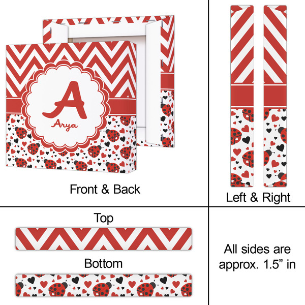 Ladybugs & Chevron 12x12 - Canvas Print - Approval