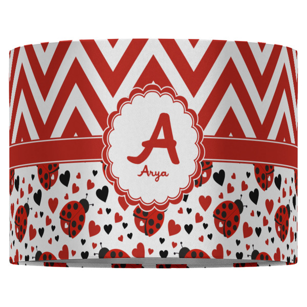 Ladybugs & Chevron 16" Drum Lampshade - FRONT (Fabric)