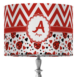 Ladybugs & Chevron 16" Drum Lamp Shade - Fabric (Personalized)