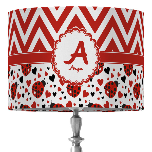 Custom Ladybugs & Chevron 16" Drum Lamp Shade - Fabric (Personalized)