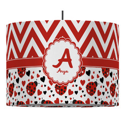 Ladybugs & Chevron Drum Pendant Lamp (Personalized)
