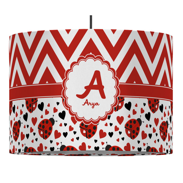 Custom Ladybugs & Chevron Drum Pendant Lamp (Personalized)
