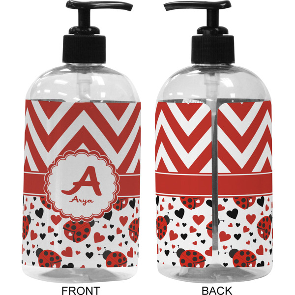 Ladybugs & Chevron 16 oz Plastic Liquid Dispenser (Approval)
