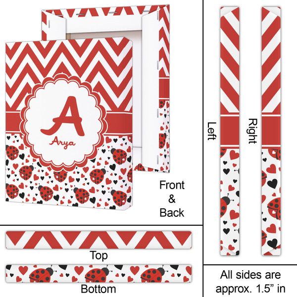 Ladybugs & Chevron 16x20 - Canvas Print - Approval