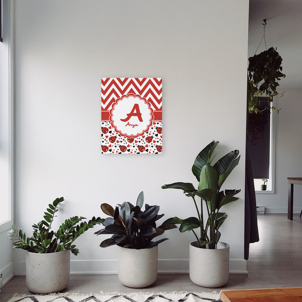 Ladybugs & Chevron 16x20 - Canvas Print - In Context