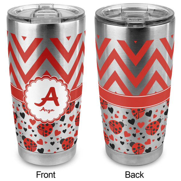 Ladybugs & Chevron 20oz SS Tumbler - Full Print - Approval