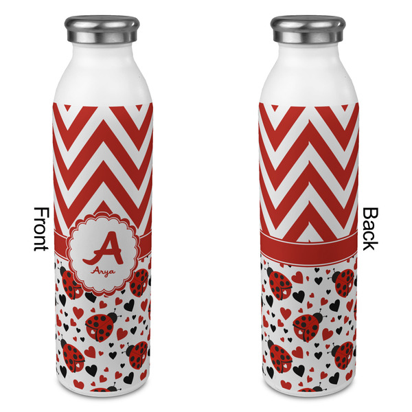 Ladybugs & Chevron 20oz Water Bottles - Full Print - Approval