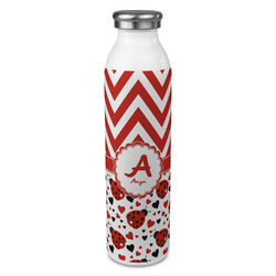 Ladybugs & Chevron 20oz Stainless Steel Water Bottle - Full Print (Personalized)
