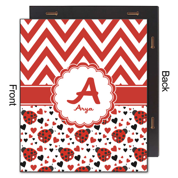 Ladybugs & Chevron 20x24 Wood Print - Front & Back View