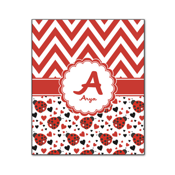 Custom Ladybugs & Chevron Wood Print - 20x24 (Personalized)