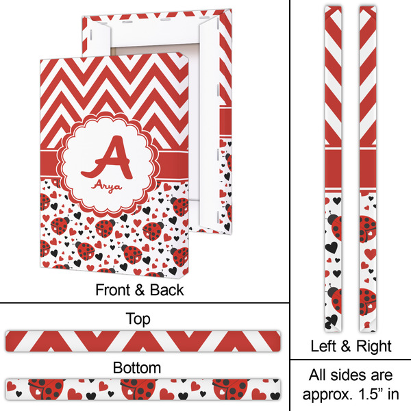 Ladybugs & Chevron 20x30 - Canvas Print - Approval