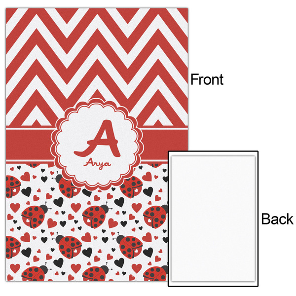 Ladybugs & Chevron 20x30 - Matte Poster - Front & Back