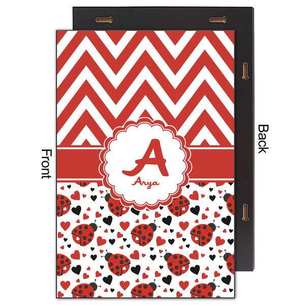 Ladybugs & Chevron 20x30 Wood Print - Front & Back View