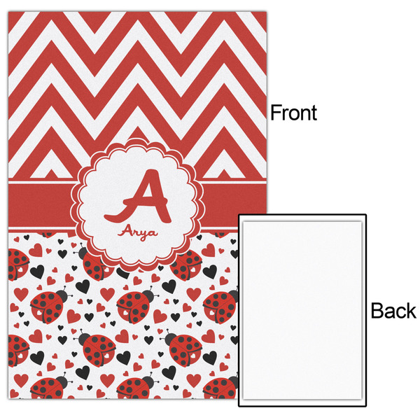 Ladybugs & Chevron 24x36 - Matte Poster - Front & Back