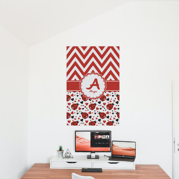 Ladybugs & Chevron 24x36 - Matte Poster - On the Wall