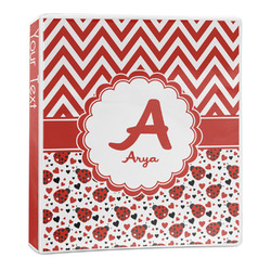 Ladybugs & Chevron 3-Ring Binder - 1 inch (Personalized)