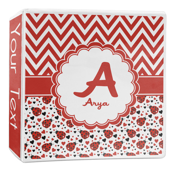 Custom Ladybugs & Chevron 3-Ring Binder - 2 inch (Personalized)