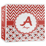 Ladybugs & Chevron 3-Ring Binder - 3 inch (Personalized)