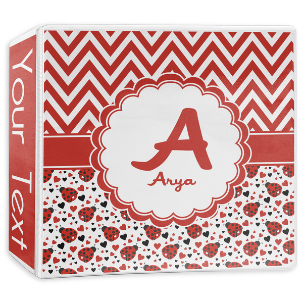 Custom Ladybugs & Chevron 3-Ring Binder - 3 inch (Personalized)