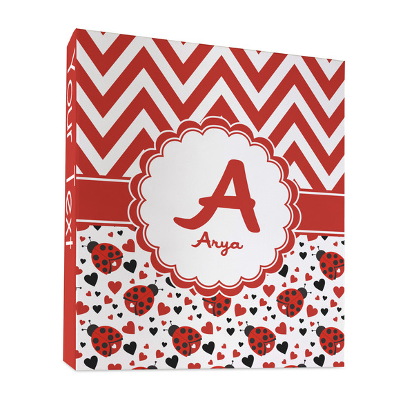 Ladybugs & Chevron 3 Ring Binders - Full Wrap - 1" - FRONT