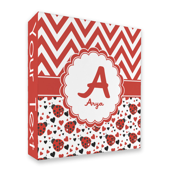 Ladybugs & Chevron 3 Ring Binders - Full Wrap - 2" - FRONT