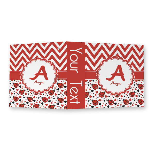Ladybugs & Chevron 3 Ring Binders - Full Wrap - 2" - OPEN OUTSIDE