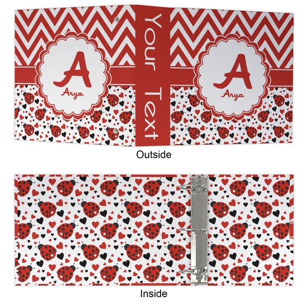 Ladybugs & Chevron 3 Ring Binders - Full Wrap - 3" - APPROVAL