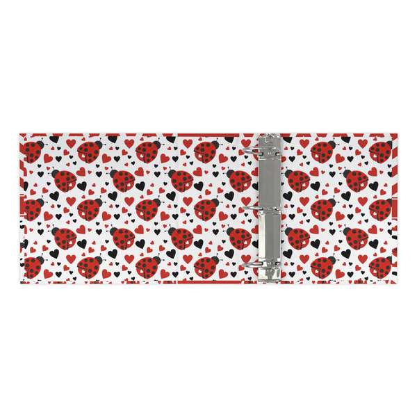 Ladybugs & Chevron 3 Ring Binders - Full Wrap - 3" - OPEN INSIDE