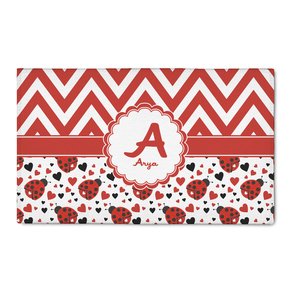 Custom Ladybugs & Chevron 3' x 5' Indoor Area Rug (Personalized)