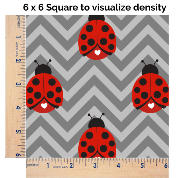 Ladybugs & Chevron 6x6 Swatch of Fabric