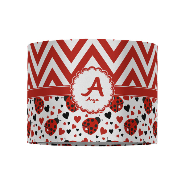 Ladybugs & Chevron 8" Drum Lampshade - FRONT (Fabric)
