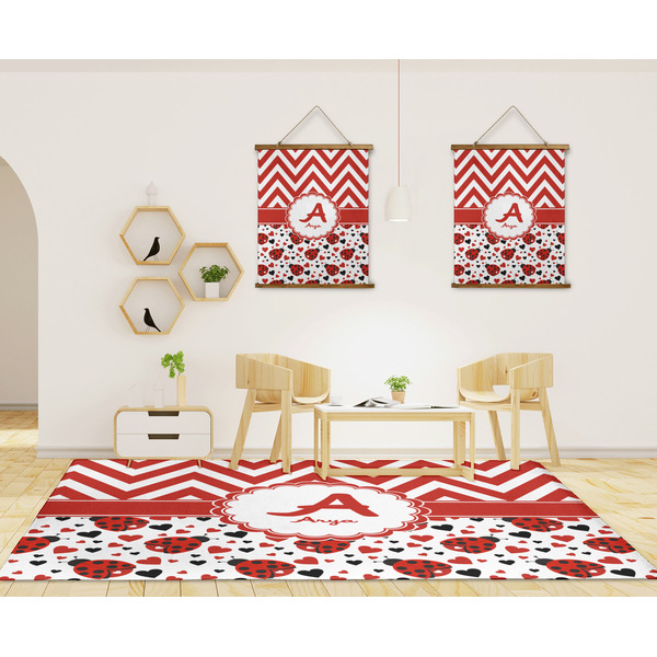 Ladybugs & Chevron 8'x10' Indoor Area Rugs - IN CONTEXT