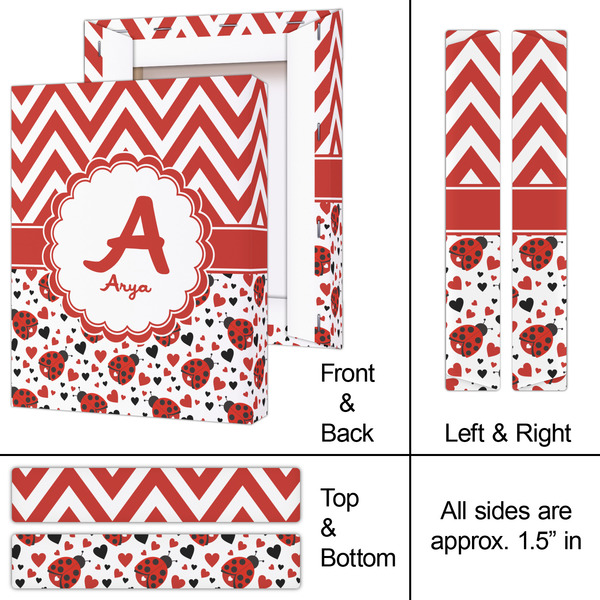 Ladybugs & Chevron 8x10 - Canvas Print - Approval